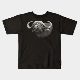 Buffalo Bull Close-Up African Wildlife Kids T-Shirt